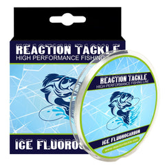 Reaction Tackle Ice fluorocarbon line, clear and almost invisible for stealthy fishing