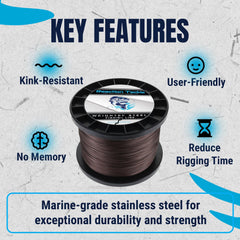 Reaction Tackle kink-resistant stainless line on reel with smooth operation.