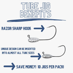 Reaction Tackle jig head in water with fish showing shape retention