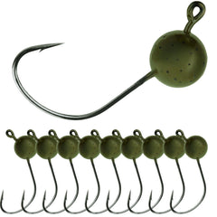 Reaction Tackle Lead Wacky Jig Head in green pumpkin for precise finesse presentations