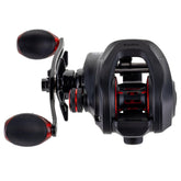 Reaction Tackle ReactCast Edition left-handed reel front view shows compact design for all-day comfort.