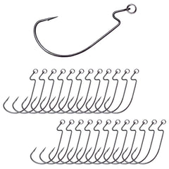 Reaction Tackle Ringed EWG Hook shows ringed eye design for secure connection and natural bait action.