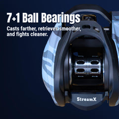 Reaction Tackle StreamX Edition lightweight frame highlighting durable build