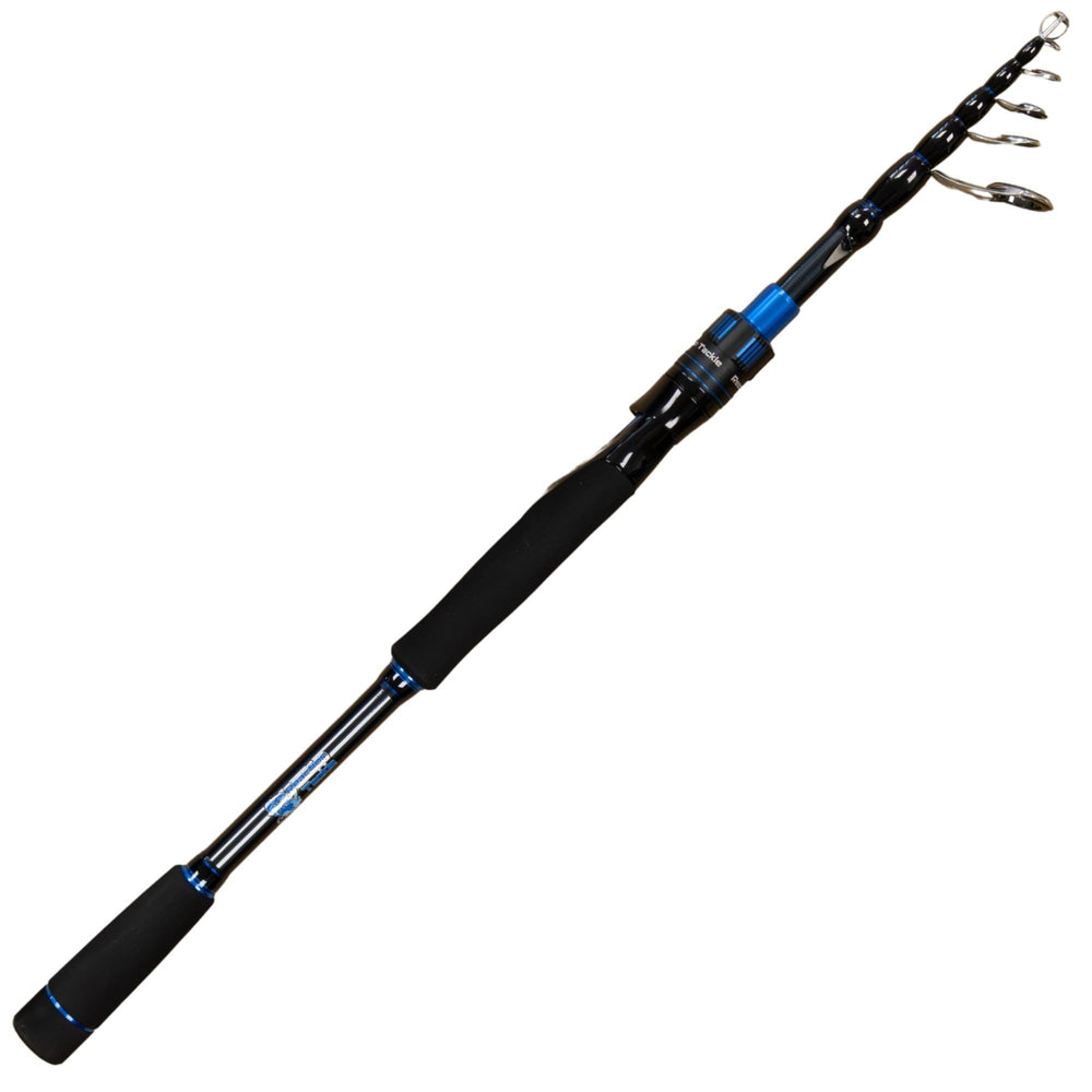 Reaction Tackle Telescopic Spinning Rod packs down for travel and storage.