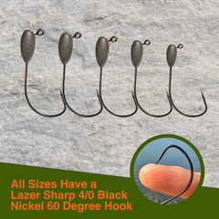 Reaction Tackle tube jig head demonstrating hollow body compatibility