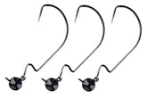 Reaction Tackle Tungsten Football Swing Jig Head front view highlights sharp hooks for bass.