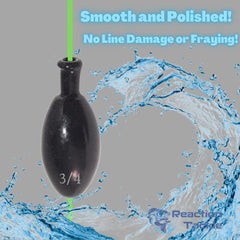 Reaction Tackle tungsten punch weight with stamped size for quick identification on the water.