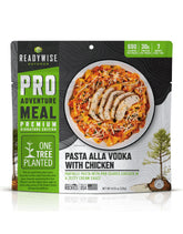 ReadWise Outdoor Pro Pasta Vodka with Chicken pouch for camp meals—quick, flavorful nourishment.