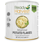 Ready Harvest potato flakes can front view for emergency pantry storage.