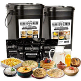 Ready Hour emergency food kit packaging showcases durable four-week supply for preparedness.