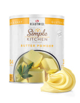 ReadyWise butter powder can with 204 servings for long-term storage and cooking.