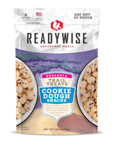 ReadyWise cookie dough trail treats pouch on the trail provides a quick, tasty outdoor snack