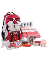 ReadyWise emergency backpack exterior with red tactical design for quick access.