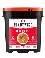 ReadyWise Entrée Bucket 60 servings, bulk storage for long-term emergency preparedness