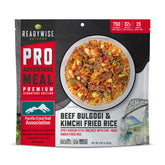 ReadyWise Outdoor Pro Adventure Meal beef bulgogi kimchi rice pouch on trail for easy meals.