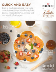Compact ReadyWise pancake mix can packaging for travel