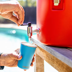 Triple insulation and rugged shell keep drinks cooler for longer outdoors.