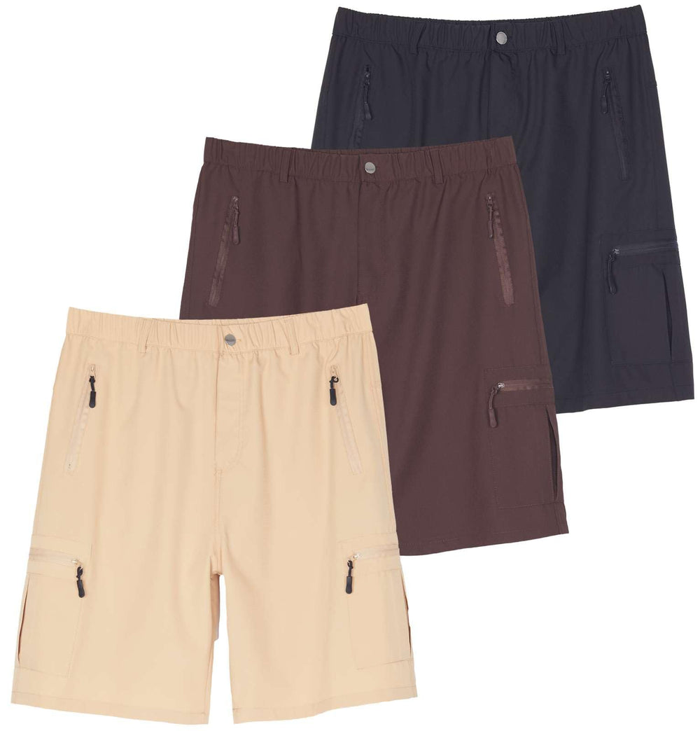 Real Essentials men's hiking shorts close-up of quick-dry fabric for all-day comfort on trails