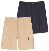 Real Essentials men's hiking shorts front view with quick-dry fabric for outdoor comfort.