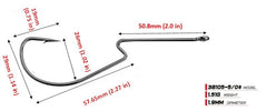 REAL FISH 10-pack long shank neck EWG hooks ready for setups.