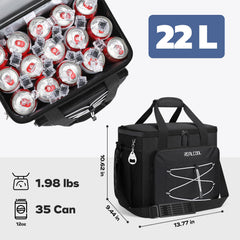 RealCool soft cooler with adjustable shoulder strap ready for easy carrying.