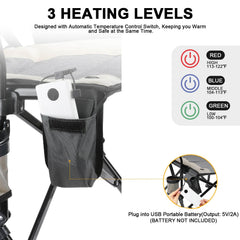 REALEAD heated camping chair cup holder in reach during outdoor seating