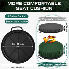 Reallnaive bucket seat lid 360-degree swivel for flexible seating.