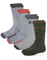 Realtree boys boot sock four-pack front view for all-day warmth.