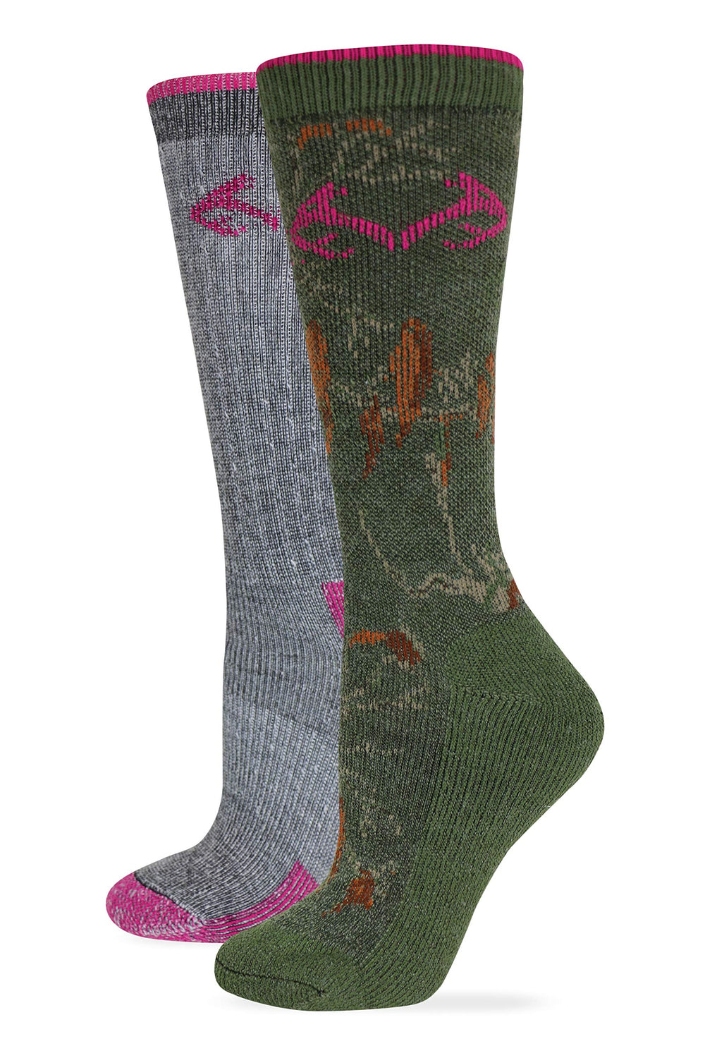 Realtree Elimishield camo boot sock in olive offers odor control and warmth for women hunters