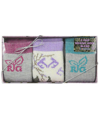 Realtree Girl's mid-calf socks in blue/white camo for all-day activity