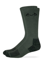 REALTREE Insect Shield Olive sock, front view shows breathable fabric for all-season comfort.