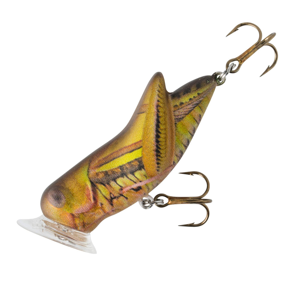 Rebel Lures Crickhopper Popper Army Cricket 1.75in creates a loud splash for distant bites