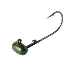Rebel Lures KEG Head Jig Green Pumpkin side view highlights versatile bottom wobble action.