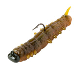 Rebel Lures LIVEFLEX Cata Crawler in brown sphinx 2in angled view with lifelike action