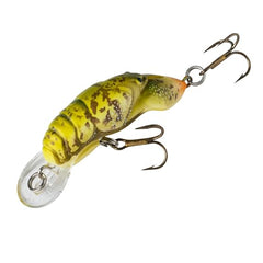 Rebel Lures Middle Wee Craw side profile highlights realistic color pattern for clarity in current.