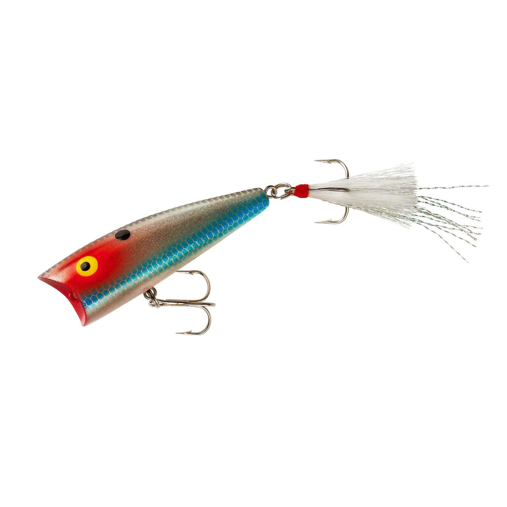 Rebel Pop-R topwater lure in Silver Shad, 1/4 oz, surface action for bass.