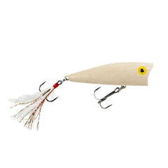 Rebel Pop-R feather tail closeup highlighting rattle and bass attraction.
