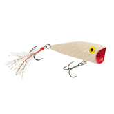 Rebel Pop-R Feathered Topwater Popper lure for surface strikes and long casts.