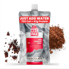 RecPak performance ultralight instant meal pouch showing portable endurance fuel for long hikes