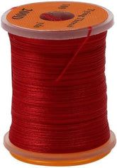 Red fly tying thread on a spool, 100 yards, 200D, fluorescent red