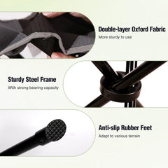 REDCAMP stools packaged for travel and storage