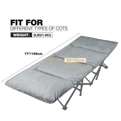 REDCAMP grey corduroy shell cot pad adds warmth and texture on cold nights.