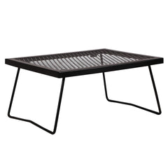 REDCAMP folding campfire grill top view showing versatile cooking surface for pots and pans