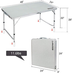 REDCAMP folding-table-carry-handle: easy transport between car and campsite