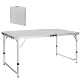 REDCAMP 4ft folding camping table setup view, quick assembly for outdoor meals