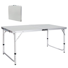REDCAMP 4ft folding camping table setup view, quick assembly for outdoor meals