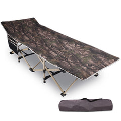 REDCAMP folding hunting cot open, roomy 75x28 inch bed for camping and stability