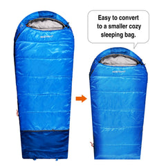 REDCAMP Kids Mummy Sleeping Bag blue interior liner for gentle warmth