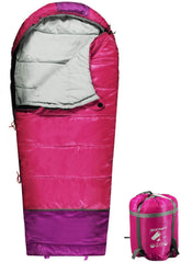 REDCAMP Kids Mummy Sleeping Bag pink closed for travel