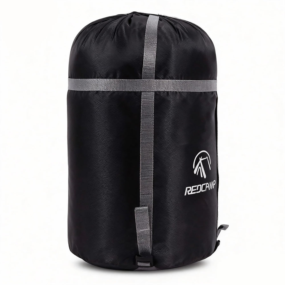 REDCAMP L sleeping bag stuff sack closed for compact, organized travel.